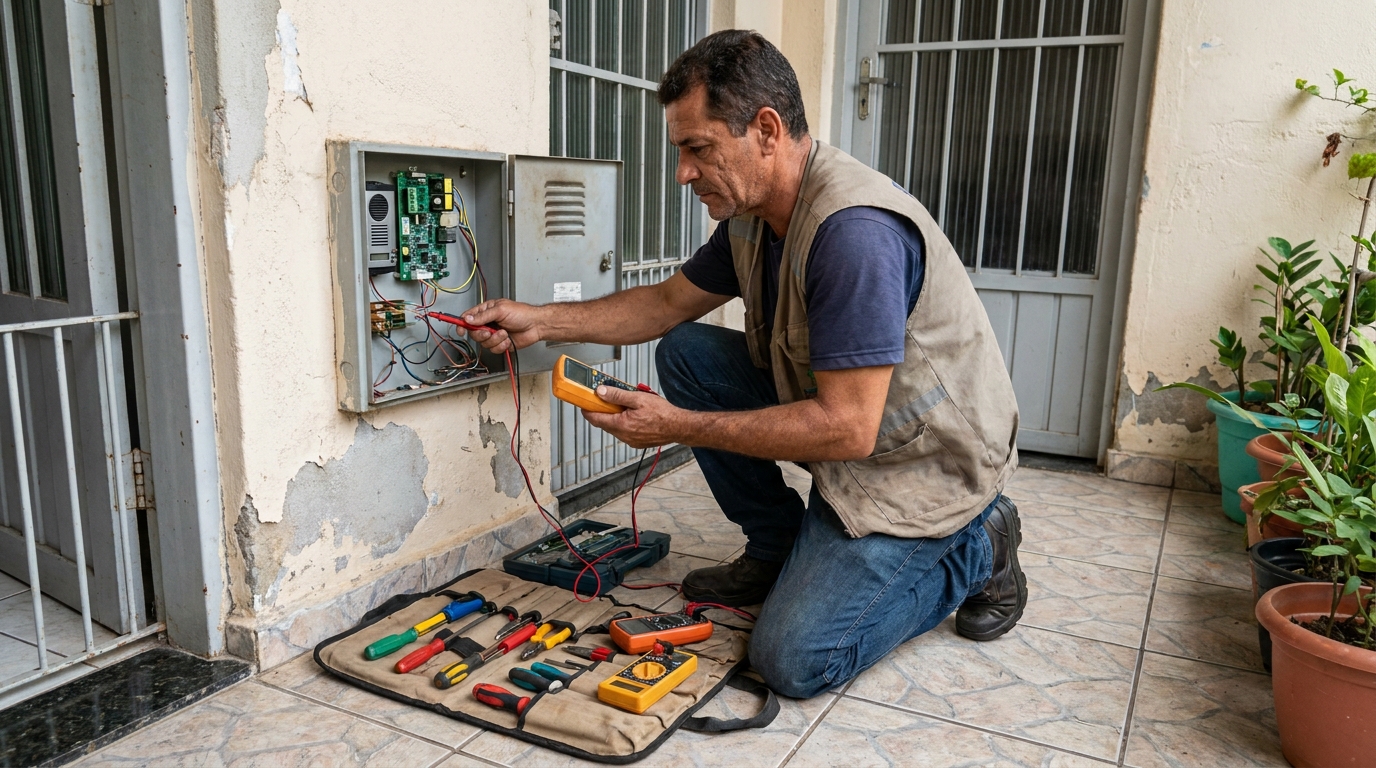 Troca de Fiação de Interfone em Água Fria, Recife‑PE